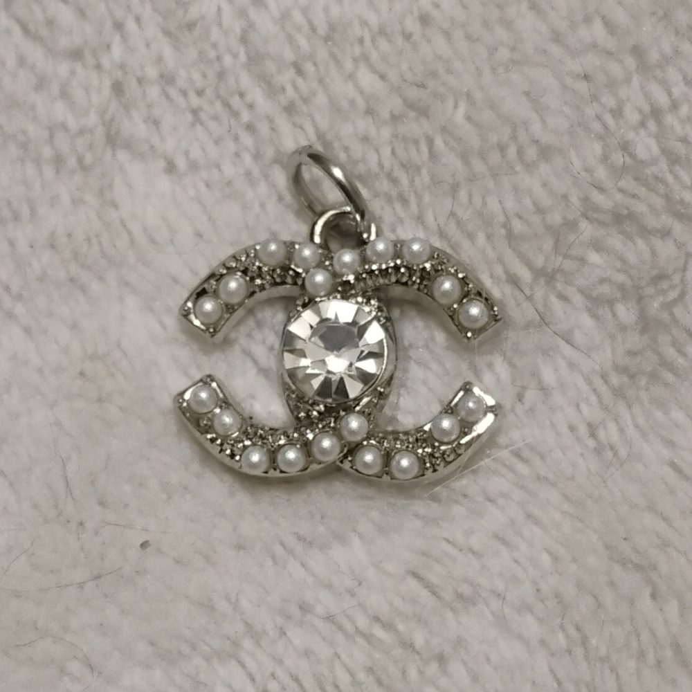 Elegant Upcycled Silver Charm with Pearls